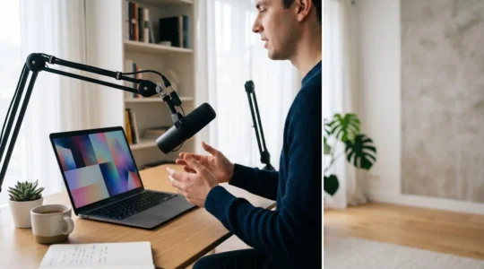 Professionelle Darstellung eines modernen Webinar-Setups mit Fokus auf Engagement-Metriken und Teilnehmer-Interaktion