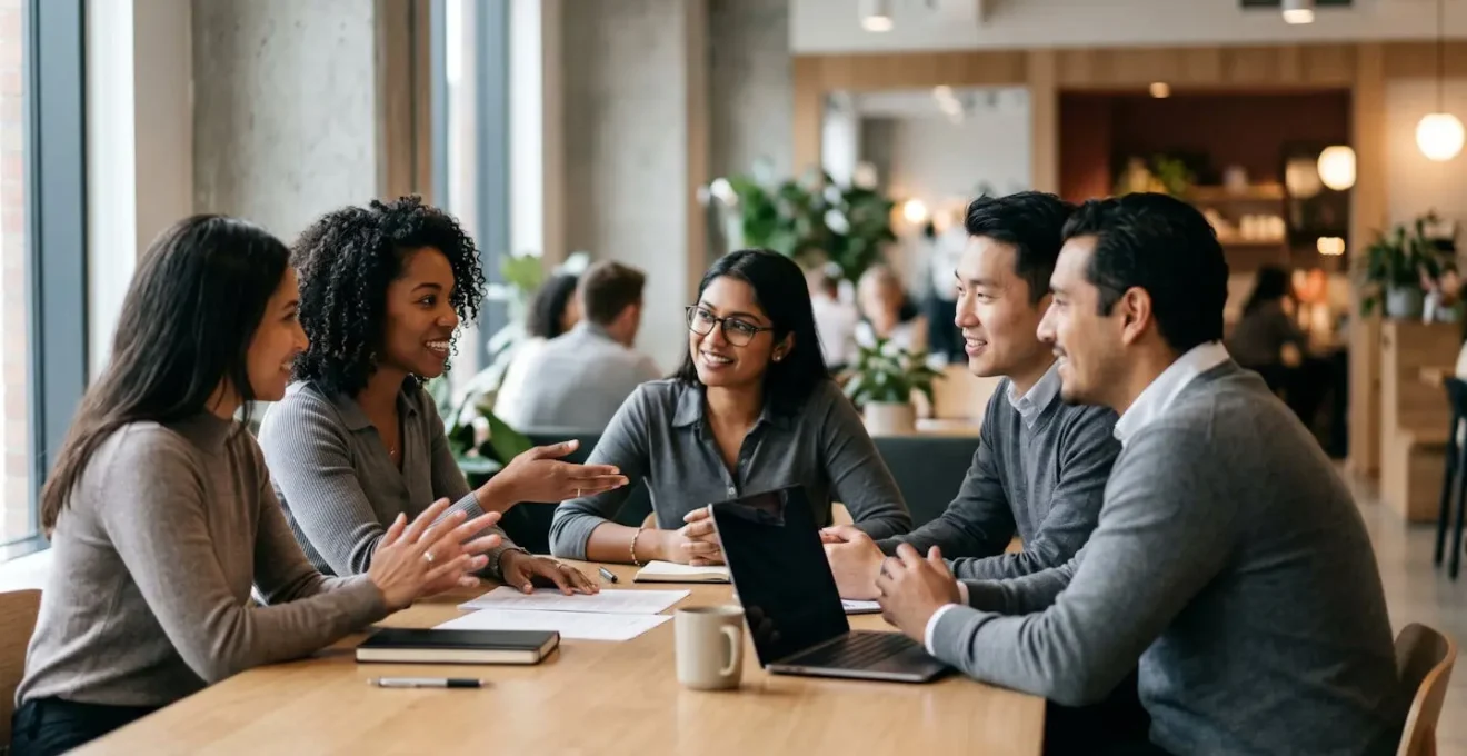 Professionelles Webinar-Marketing-Team in strategischer Zusammenarbeit
