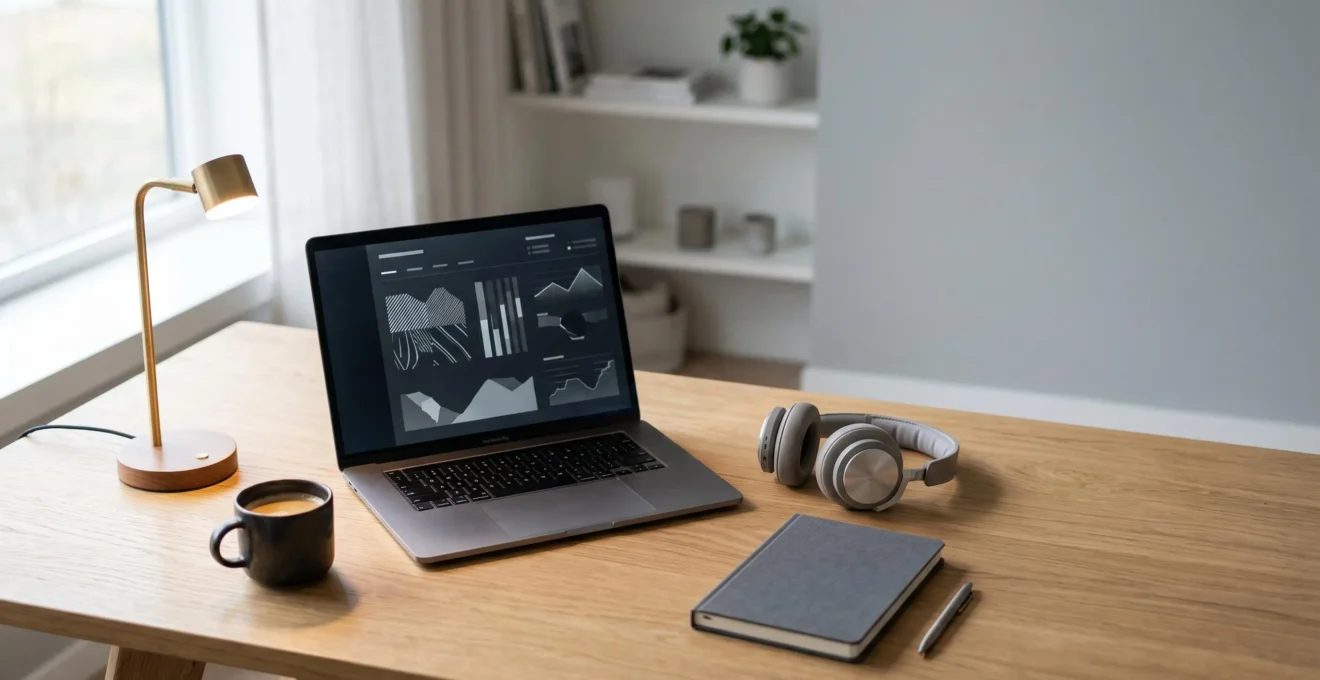 Professionelle Arbeitsumgebung mit modernen KI-Tools zur Webinar-Automatisierung und Zeitoptimierung