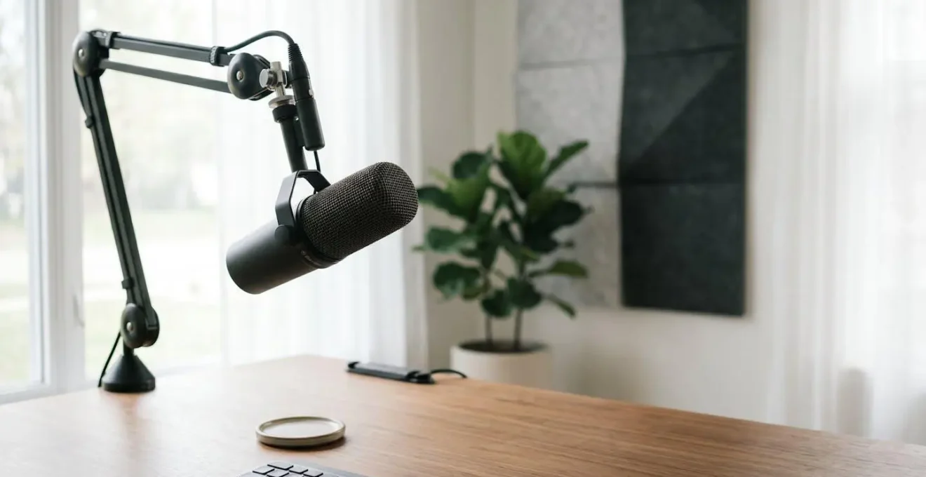 Professionelles Mikrofon-Setup für kristallklare Audioqualität in Webinaren