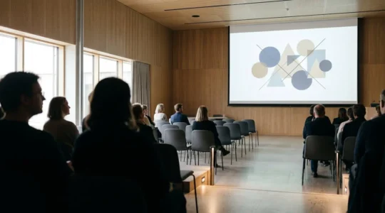 Professionelle Webinar-Präsentation mit visuell ansprechenden Folien für komplexe Konzepte