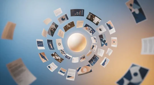 Visualisierung der Transformation eines einzelnen Webinars in vielfältige Marketing-Assets und Content-Formate